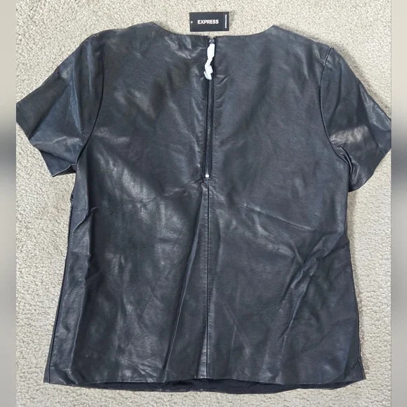 NWT Express Faux Leather Top Size Medium - Picture 7 of 11